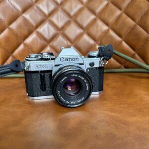 CANON AE-1 SLR 35mm Film Camera w/ 50mm Canon Lens